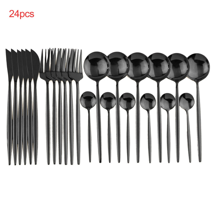 Elevate Your Dining Experience with Our 24Pcs Luxury Stainless Steel Cutlery Set