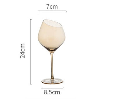 Elevate Your Beverage Experience with Our Crystal Oblique Mouth Goblet Glass